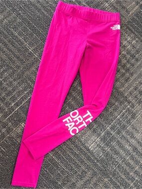 The North Face Girls' Bright Pink Logo Leggings